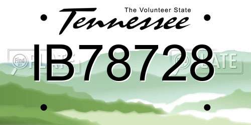 IB78728 Tennessee License Plate