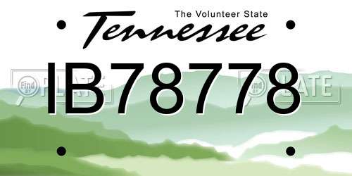 IB78778 Tennessee License Plate