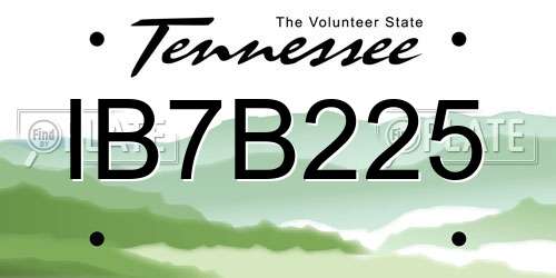 IB7B225 Tennessee License Plate