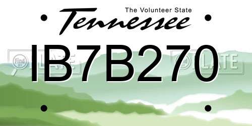 IB7B270 Tennessee License Plate