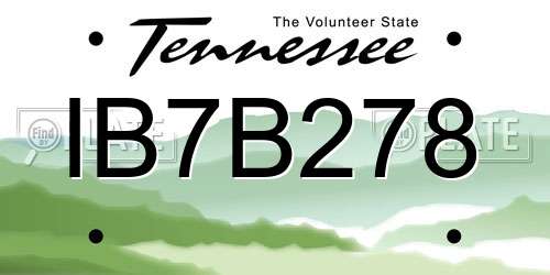 IB7B278 Tennessee License Plate