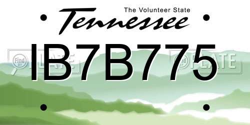 IB7B775 Tennessee License Plate