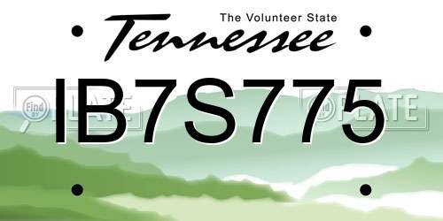 IB7S775 Tennessee License Plate