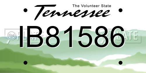 IB81586 Tennessee License Plate