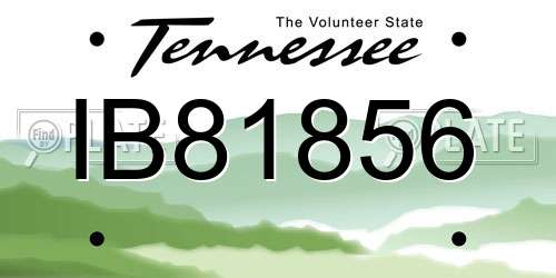 IB81856 Tennessee License Plate