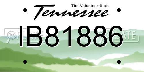 IB81886 Tennessee License Plate