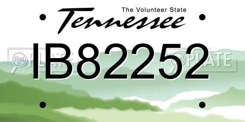 IB82252 Tennessee License Plate