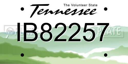 IB82257 Tennessee License Plate