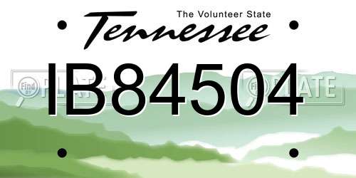 IB84504 Tennessee License Plate