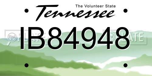 IB84948 Tennessee License Plate