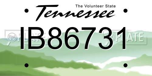 IB86731 Tennessee License Plate
