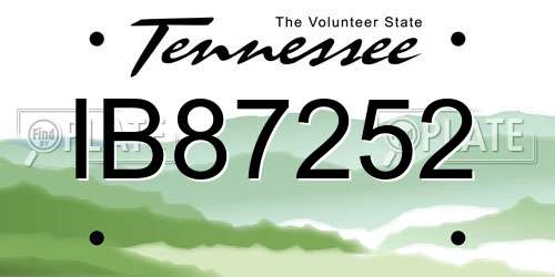 IB87252 Tennessee License Plate