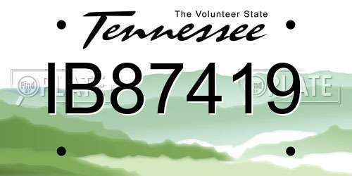 IB87419 Tennessee License Plate