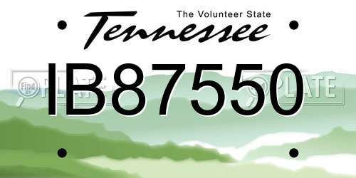 IB87550 Tennessee License Plate