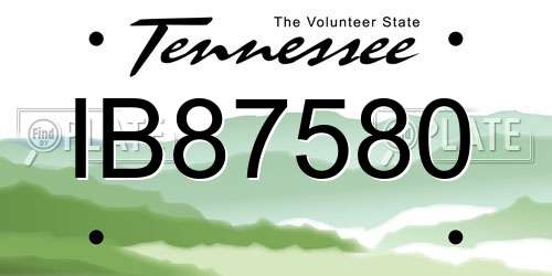 IB87580 Tennessee License Plate