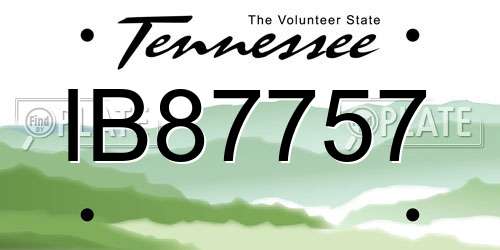 IB87757 Tennessee License Plate