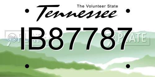 IB87787 Tennessee License Plate