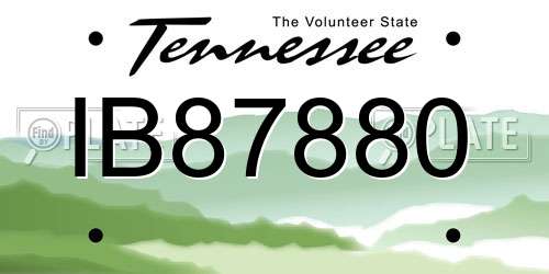 IB87880 Tennessee License Plate