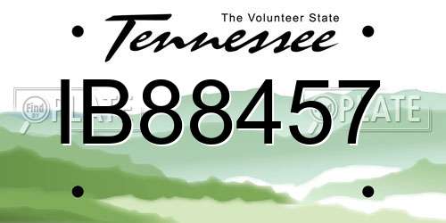 IB88457 Tennessee License Plate