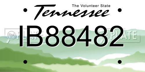 IB88482 Tennessee License Plate