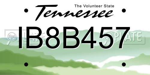 IB8B457 Tennessee License Plate