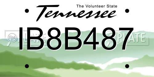 IB8B487 Tennessee License Plate