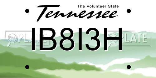 IB8I3H Tennessee License Plate