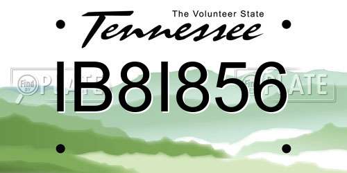 IB8I856 Tennessee License Plate