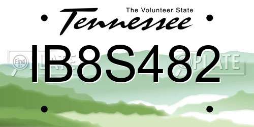 IB8S482 Tennessee License Plate