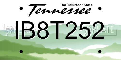 IB8T252 Tennessee License Plate