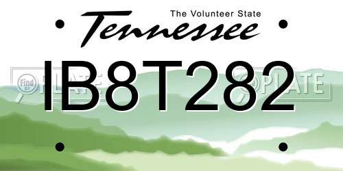 IB8T282 Tennessee License Plate