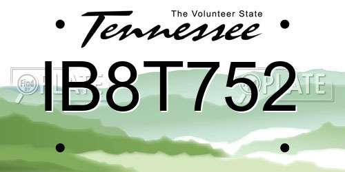 IB8T752 Tennessee License Plate
