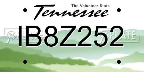 IB8Z252 Tennessee License Plate