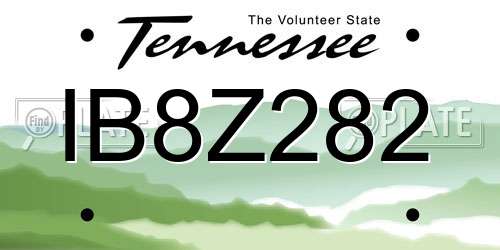 IB8Z282 Tennessee License Plate
