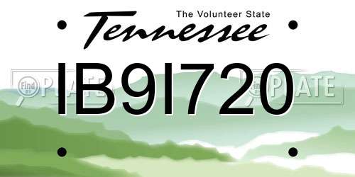IB9I720 Tennessee License Plate
