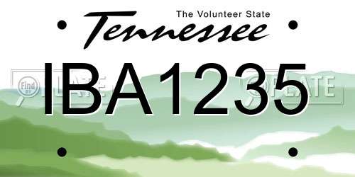 IBA1235 Tennessee License Plate