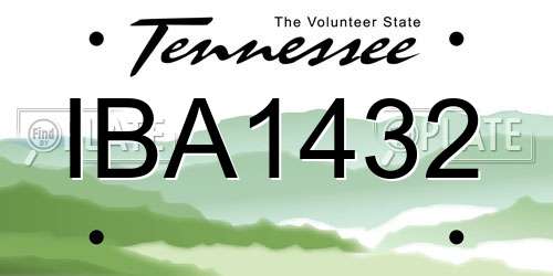 IBA1432 Tennessee License Plate
