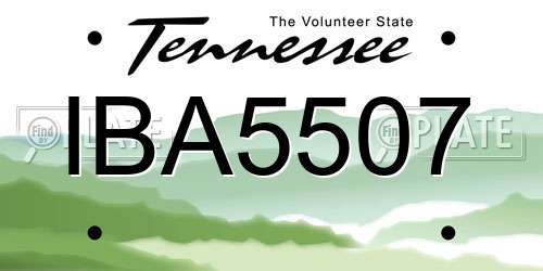 IBA5507 Tennessee License Plate