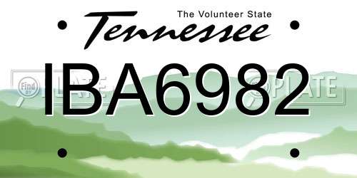 IBA6982 Tennessee License Plate