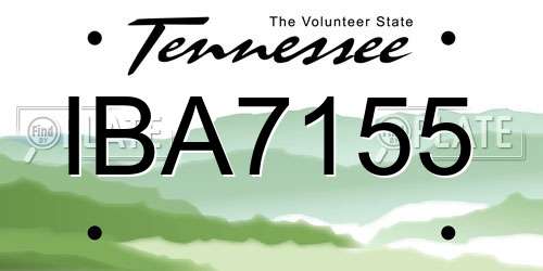 IBA7155 Tennessee License Plate