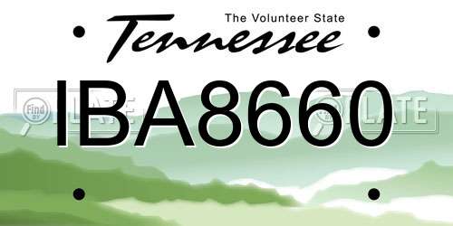 IBA8660 Tennessee License Plate