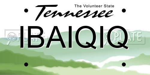 IBAIQIQ Tennessee License Plate