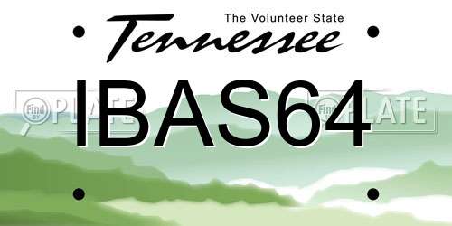 IBAS64 Tennessee License Plate