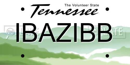 IBAZIBB Tennessee License Plate