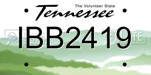 IBB2419 Tennessee License Plate