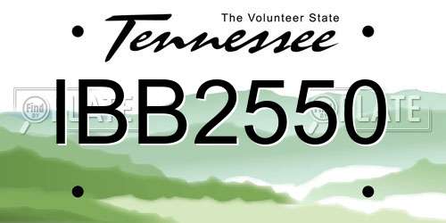 IBB2550 Tennessee License Plate