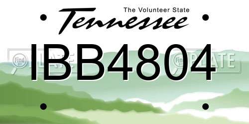 IBB4804 Tennessee License Plate