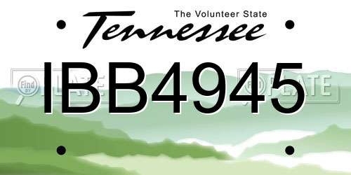 IBB4945 Tennessee License Plate