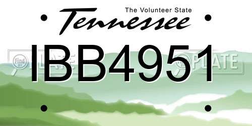 IBB4951 Tennessee License Plate