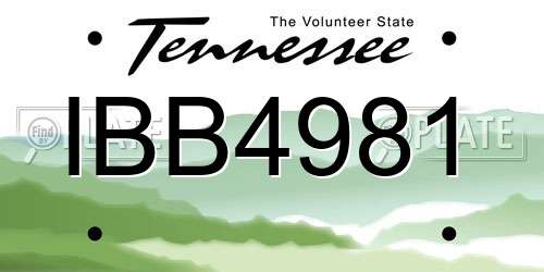 IBB4981 Tennessee License Plate
